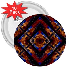 Kaleidoscope Art Pattern Ornament 3  Buttons (10 Pack)  by Celenk