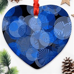 Circle Rings Abstract Optics Heart Ornament (two Sides) by Simbadda