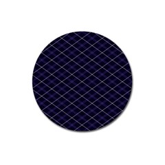 Blue Plaid  Magnet 3  (round) by dressshop