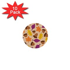 Acorn Pattern 1  Mini Buttons (10 Pack)  by Hansue