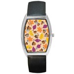 Acorn Pattern Barrel Style Metal Watch Front