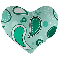 Seamless Large 19  Premium Flano Heart Shape Cushions by Hansue