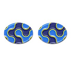 Pattern Curve Design Seamless Cufflinks (oval) by Sapixe
