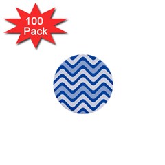 Waves Wavy Lines Pattern Design 1  Mini Buttons (100 Pack)  by Sapixe