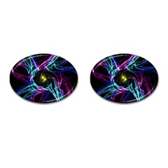 Abstract Art Color Design Lines Cufflinks (oval) by Sapixe