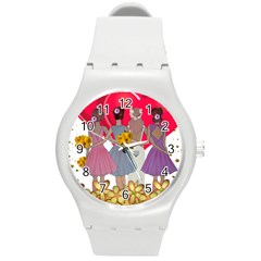 Girl Power Round Plastic Sport Watch (m) by burpdesignsA