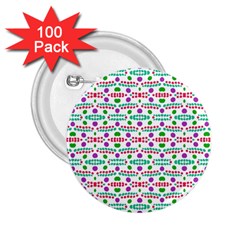 Retro Purple Green Pink Pattern 2 25  Buttons (100 Pack)  by BrightVibesDesign