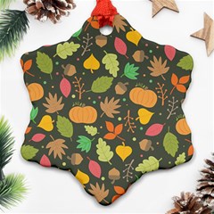 Thanksgiving Pattern Snowflake Ornament (two Sides) by Valentinaart