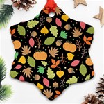 Thanksgiving pattern Snowflake Ornament (Two Sides) Front