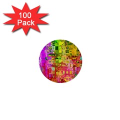 Color Abstract Artifact Pixel 1  Mini Buttons (100 Pack)  by Sapixe