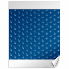 Quebec French Royal Fleur De Lys Elegant Pattern Blue Blue Quebec Fleur De Lys Pattern Blue Canvas 12  X 16  by Quebec