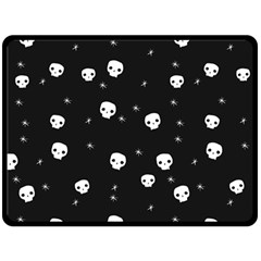 Pattern Skull Stars Halloween Gothic On Black Background Double Sided Fleece Blanket (large)  by genx