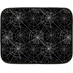 Pattern Spiderweb Halloween Gothic On Black Background Double Sided Fleece Blanket (mini)  by genx
