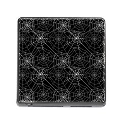Pattern Spiderweb Halloween Gothic On Black Background Memory Card Reader (square 5 Slot) by genx