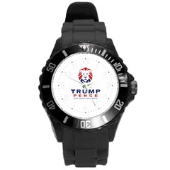 Trump Pence Logo Lion Maga Make America Great Again Round Plastic Sport Watch (l) by snek