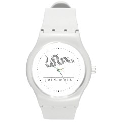 Gadsden Join Or Die Snake Usa Libertarian Round Plastic Sport Watch (m) by snek