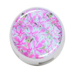 Hot Pink And White Peppermint Twist Flower Petals 4-port Usb Hub (one Side) by myrubiogarden