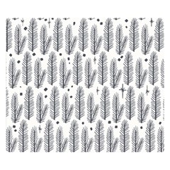 Christmas Pine Pattern Organic Hand Drawn Modern Black And White Double Sided Flano Blanket (small)  by genx