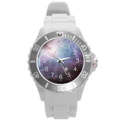 Orion Nebula Pastel Violet Purple Turquoise Blue Star Formation Round Plastic Sport Watch (l) by genx