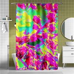 Psychedelic Succulent Sedum Turquoise And Yellow Shower Curtain 48  x 72  (Small)  Curtain(48  X 72 ) - 42.18 x64.8  Curtain(48  X 72 )