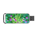 Purple Coneflower Garden With Tiger Eye Tree Portable USB Flash (One Side) Front