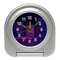 Christmas Skyline Skyscraper Travel Alarm Clock by Wegoenart