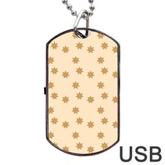 Pattern Gingerbread Star Dog Tag Usb Flash (one Side) by Simbadda