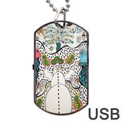 Happysnowman Dog Tag Usb Flash (two Sides) by chellerayartisans
