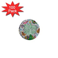 Snowglobe 1  Mini Buttons (100 Pack)  by chellerayartisans