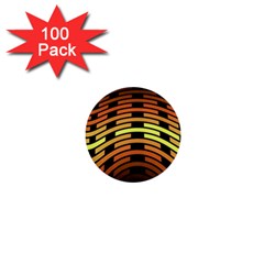 Fractal Orange Texture Waves 1  Mini Buttons (100 Pack)  by Wegoenart