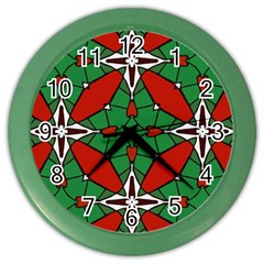 Christmas Seamless Pattern Xmas Color Wall Clock by Wegoenart