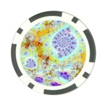 Golden Violet Sea Shells, Abstract Ocean Poker Chip Card Guard Front