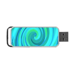 Groovy Cool Abstract Aqua Liquid Art Swirl Painting Portable Usb Flash (two Sides) by myrubiogarden