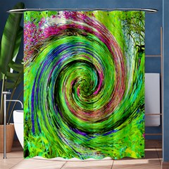 Groovy Abstract Green And Crimson Liquid Swirl Shower Curtain 60  X 72  (medium)  by myrubiogarden