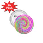 Groovy Abstract Pink And Blue Liquid Swirl Painting 1.75  Buttons (10 pack) Front