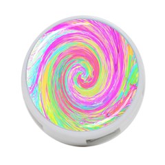 Groovy Abstract Pink And Blue Liquid Swirl Painting 4-port Usb Hub (two Sides) by myrubiogarden