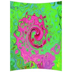 Groovy Abstract Green And Red Lava Liquid Swirl Back Support Cushion by myrubiogarden