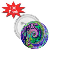 Groovy Abstract Aqua And Navy Lava Liquid Swirl 1 75  Buttons (100 Pack)  by myrubiogarden