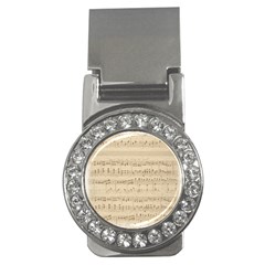 Vintage Beige Music Notes Money Clips (cz)  by Pakrebo