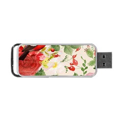 Christmas Bird Floral Berry Portable Usb Flash (two Sides) by Pakrebo