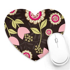 Flowers Wallpaper Floral Decoration Heart Mousepads by Pakrebo