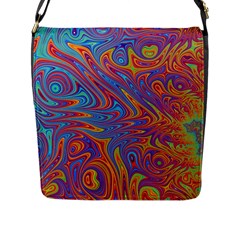 Fractal Psychedelic Fantasy Surreal Flap Closure Messenger Bag (l) by Pakrebo