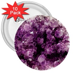 Amethyst Purple Violet Geode Slice 3  Buttons (10 Pack)  by genx