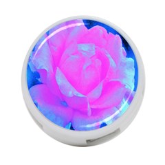 Beautiful Pastel Pink Rose With Blue Background 4-port Usb Hub (two Sides) by myrubiogarden