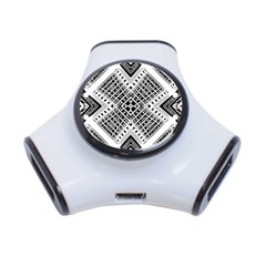 Pattern Tile Repeating Geometric 3-port Usb Hub by Pakrebo