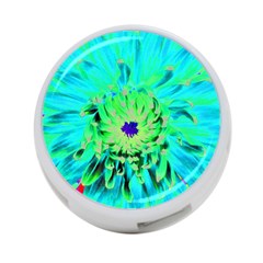 Aqua Cactus Dahlia 4-port Usb Hub (two Sides) by myrubiogarden
