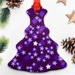 Textile Cross Pattern Square Christmas Tree Ornament (Two Sides) Front