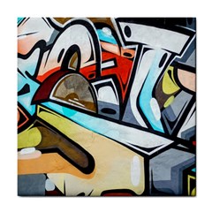 Blue Face King Graffiti Street Art Urban Blue And Orange Face Abstract Hiphop Tile Coasters by genx