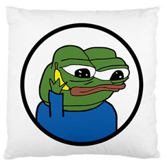 Apu Apustaja With Banana Phone Wall Eyed Pepe The Frog Kekistan Large Flano Cushion Case (one Side) by snek