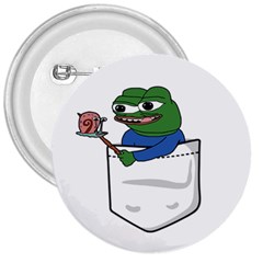 Apu Apustaja Roasting A Snail On A Campfire Pepe The Frog Pocket Tee Kekistan 3  Buttons by snek